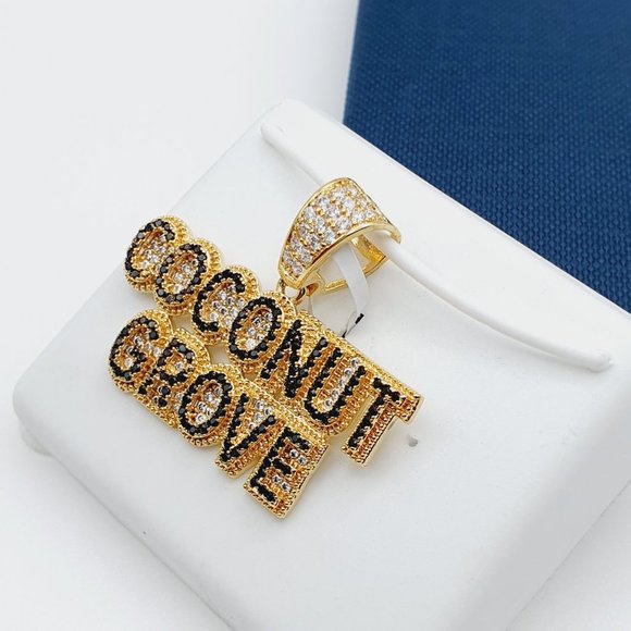 14K Gold Plated Cubic Zircon Pendant, INUS1BR248 - Picture 4 of 9